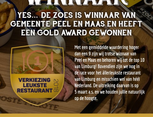 Winnaar leukste restaurant van Peel en Maas